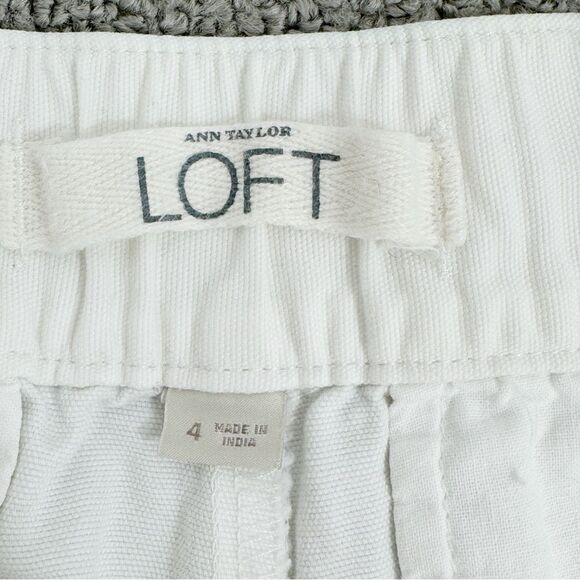 Ann Taylor Loft Cotton Canvas Chino Shorts White Size 4 - Picture 5 of 9